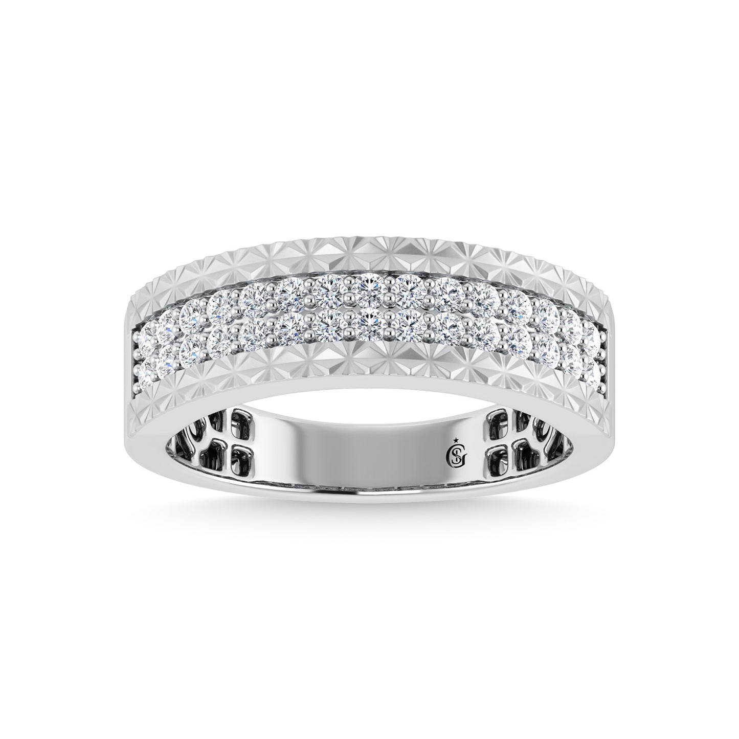 14K White Gold Diamond 1/2 Ct.Tw. Men?s Band