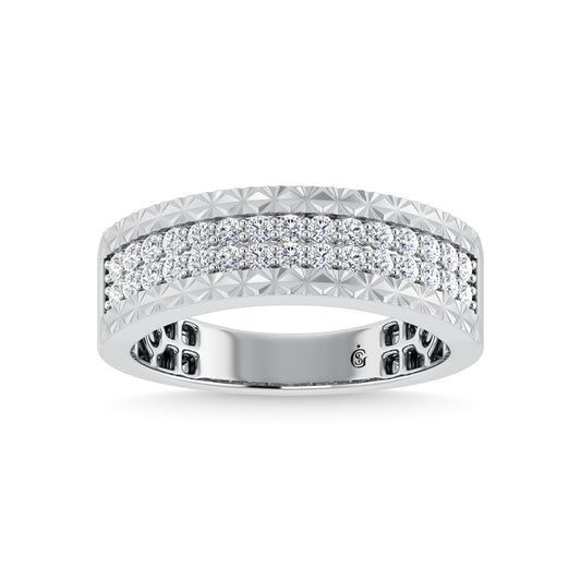 14K White Gold Diamond 1/2 Ct.Tw. Men?s Band