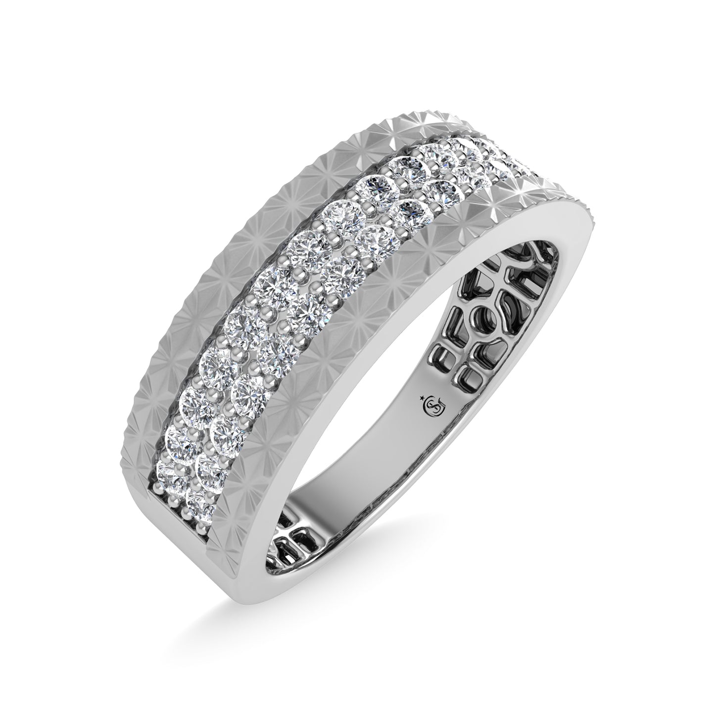 14K White Gold Diamond 1/2 Ct.Tw. Men?s Band