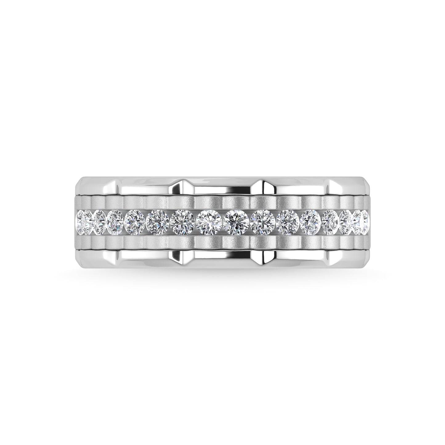 14K White Gold Diamond 1/2 Ct.Tw. Men?s Machine Band