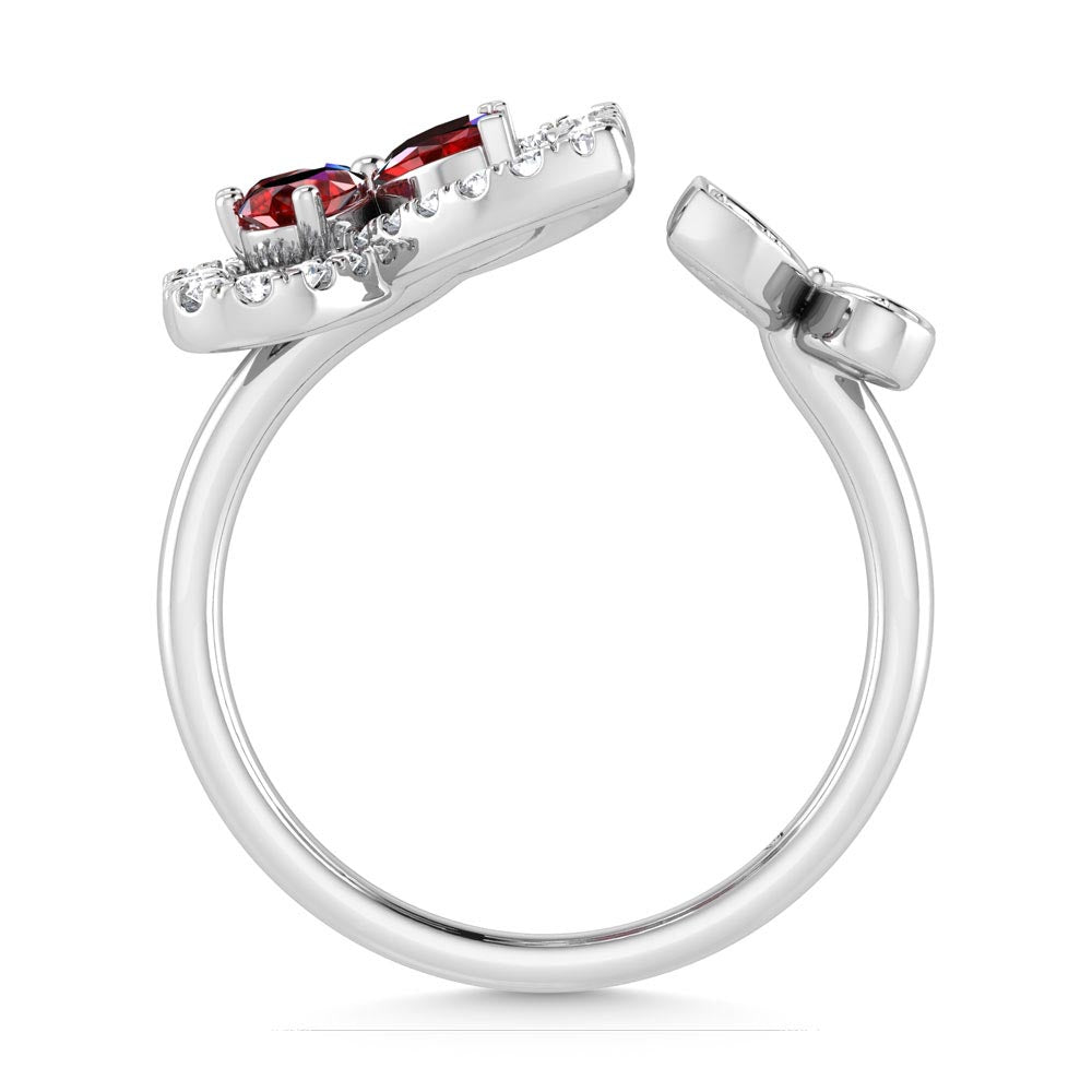 14K White Gold Diamond 1 Ct.Tw. & Ruby Fashion Ring