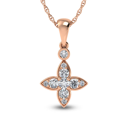 14K Rose Gold Diamond 1/2 Ct.Tw. & Ruby Fashion Ring
