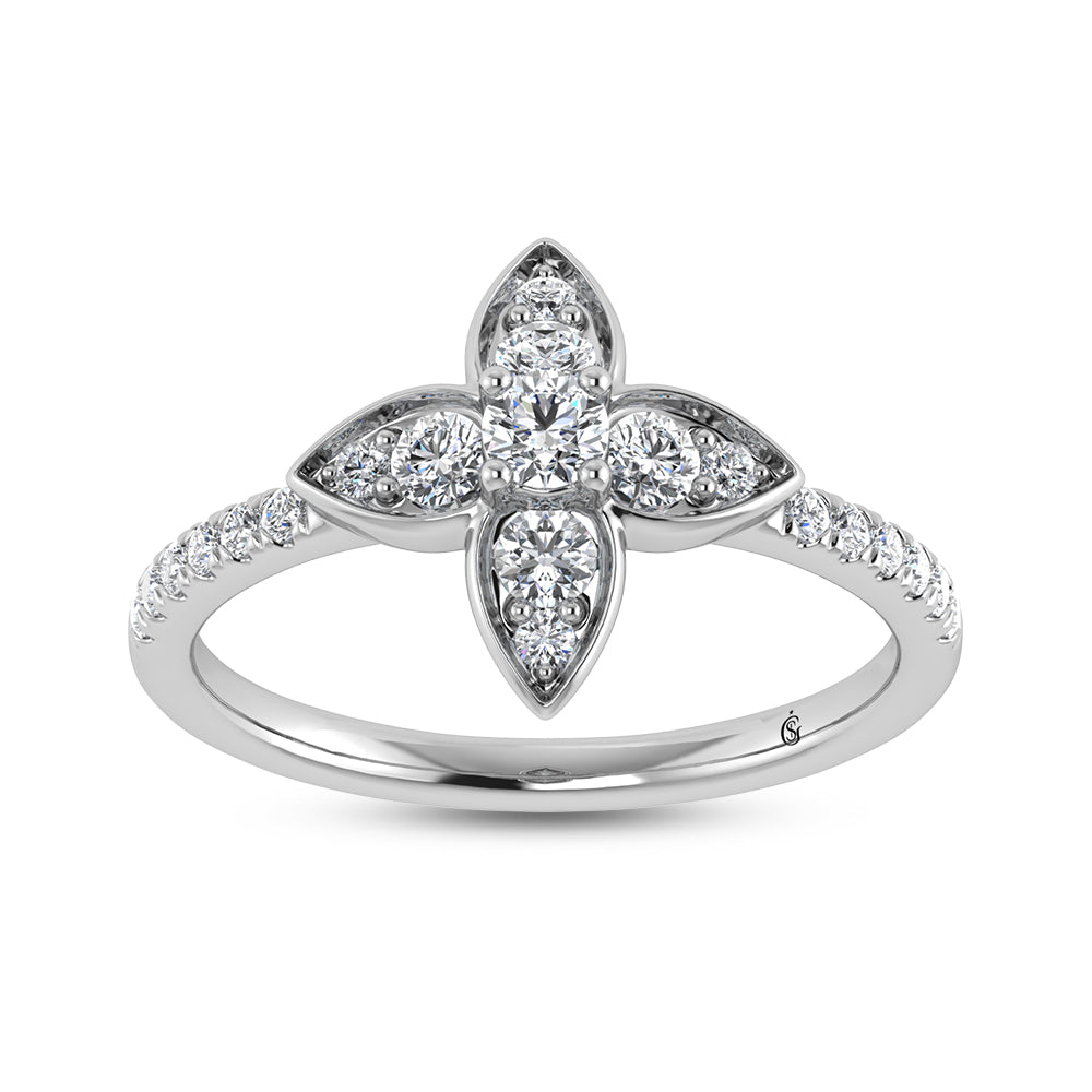 14K White Gold Diamond 5/8 Ct.Tw. Fashion Ring