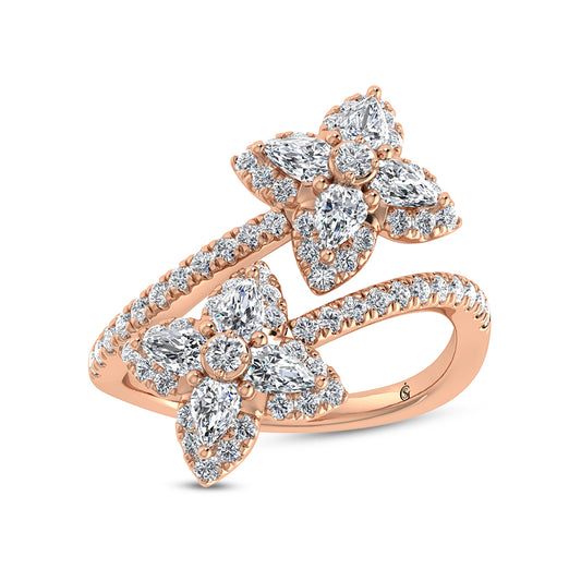 14K Rose Gold Diamond 1 3/8 Ct.Tw. Fashion Ring