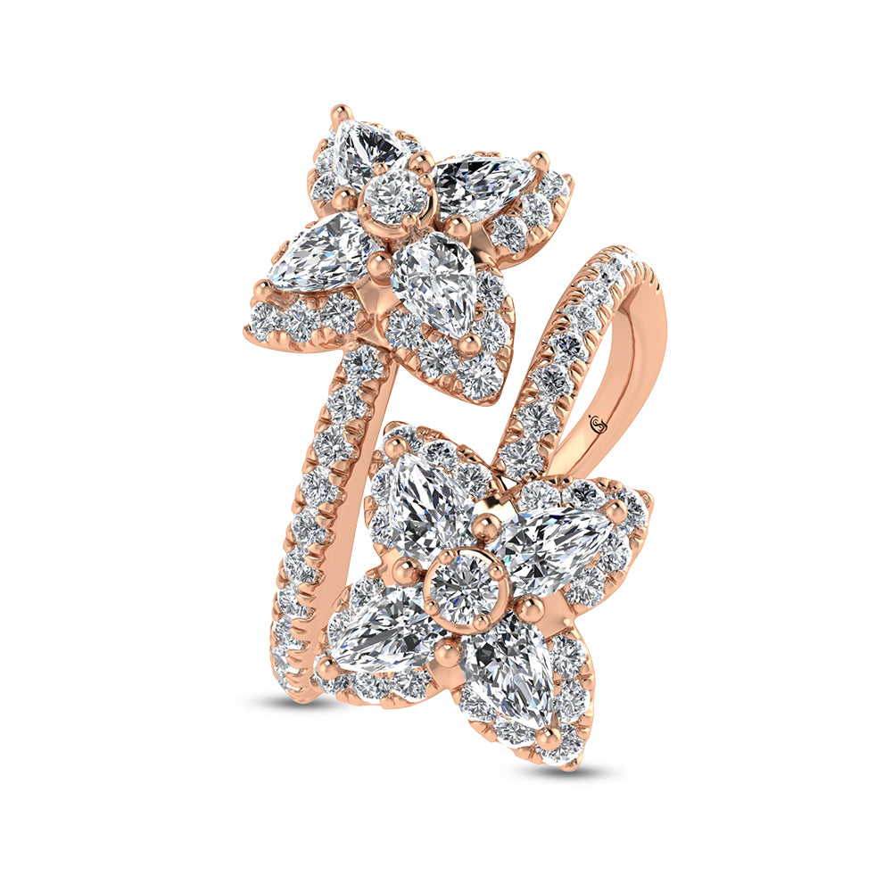 14K Rose Gold Diamond 1 3/8 Ct.Tw. Fashion Ring