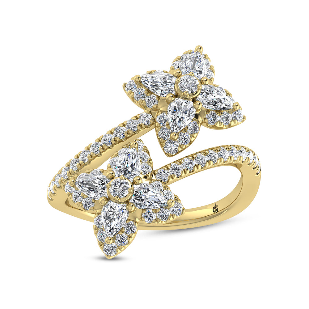 14K Yellow Gold Diamond 1 3/8 Ct.Tw. Fashion Ring