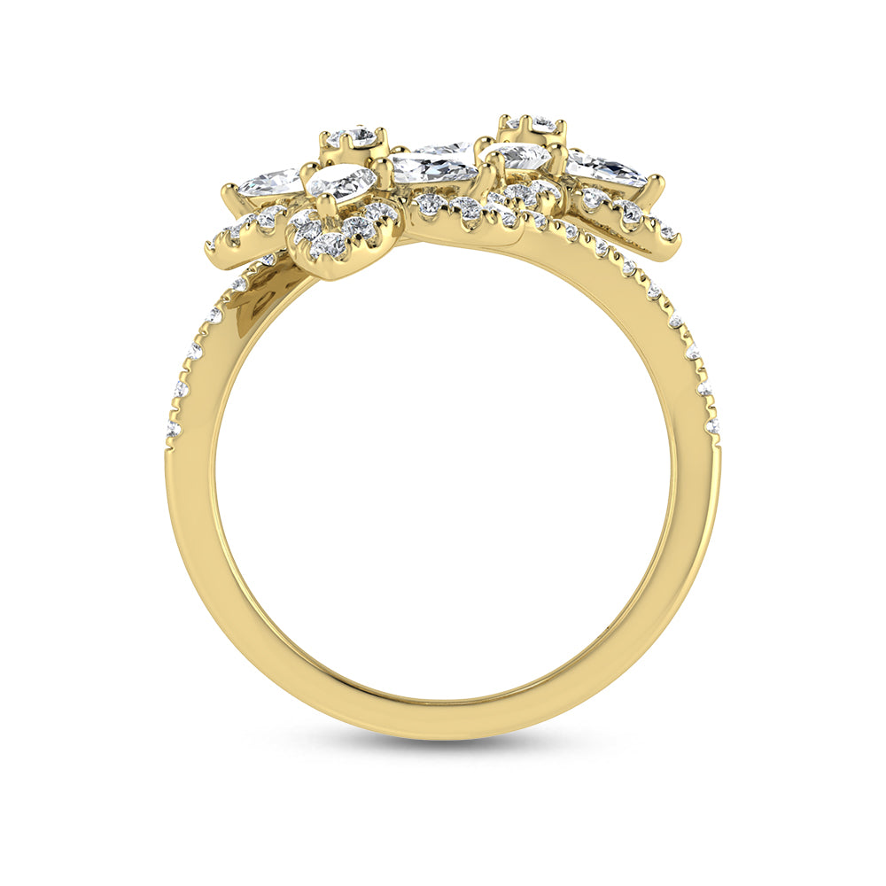 14K Yellow Gold Diamond 1 3/8 Ct.Tw. Fashion Ring
