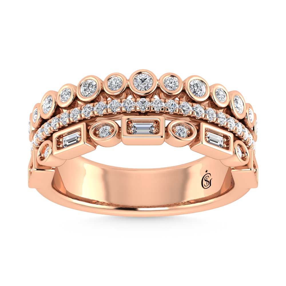 14K Rose Gold Diamond 1/2 Ct.Tw. Fashion Ring
