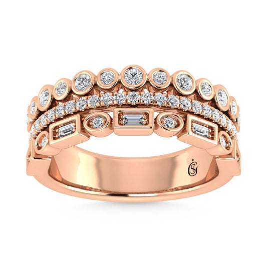 14K Rose Gold Diamond 1/2 Ct.Tw. Fashion Ring