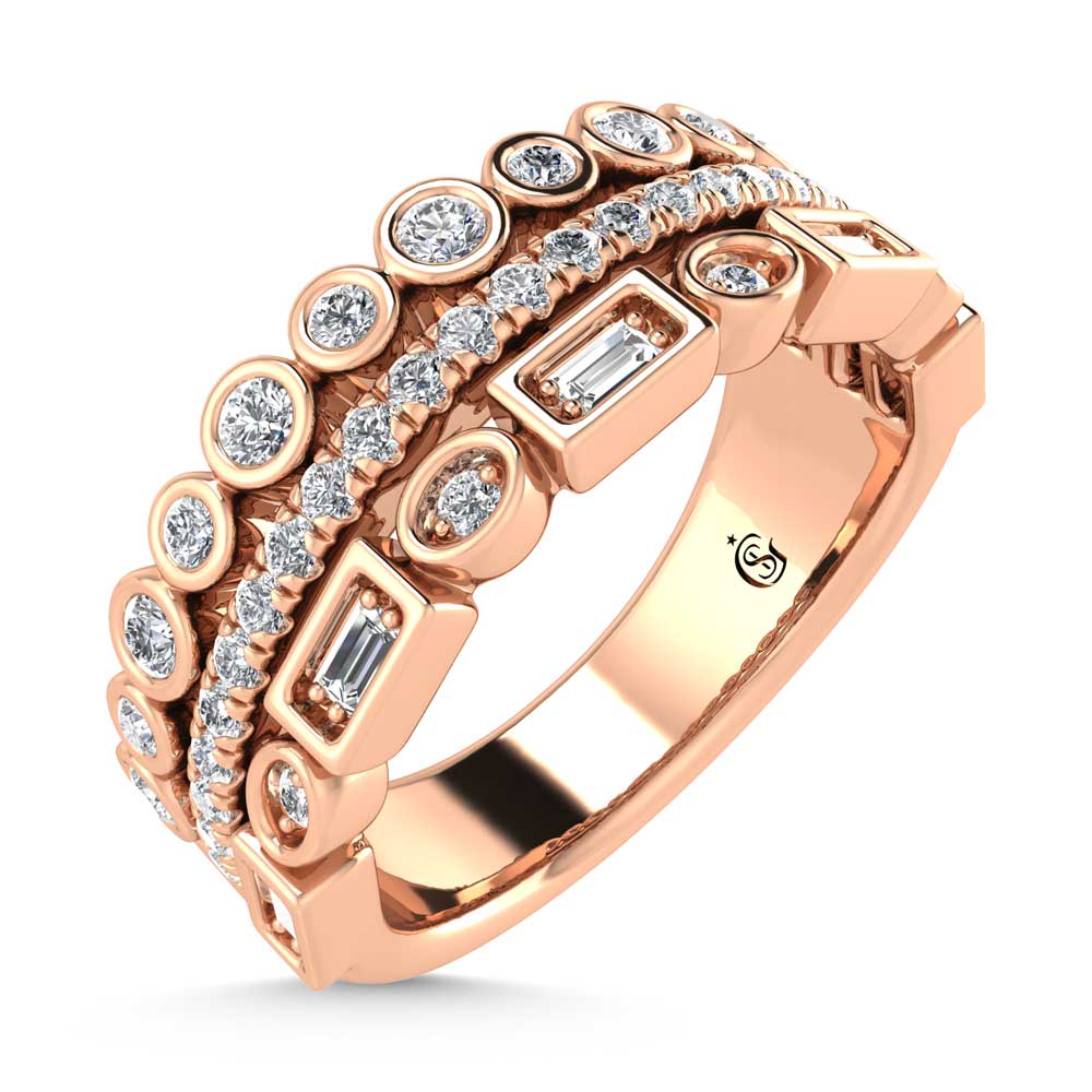 14K Rose Gold Diamond 1/2 Ct.Tw. Fashion Ring