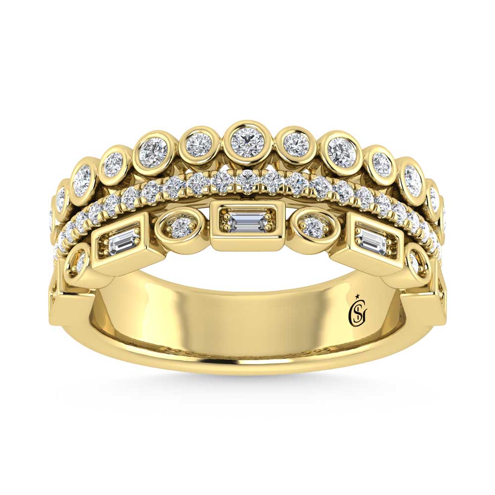 14K Yellow Gold Diamond 1/2 Ct.Tw. Fashion Ring