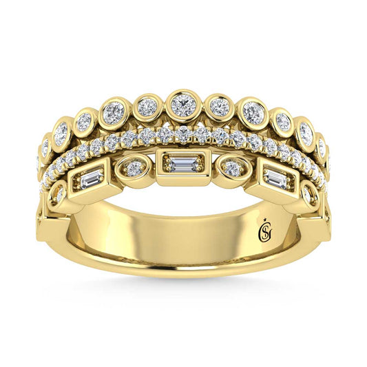 14K Yellow Gold Diamond 1/2 Ct.Tw. Fashion Ring