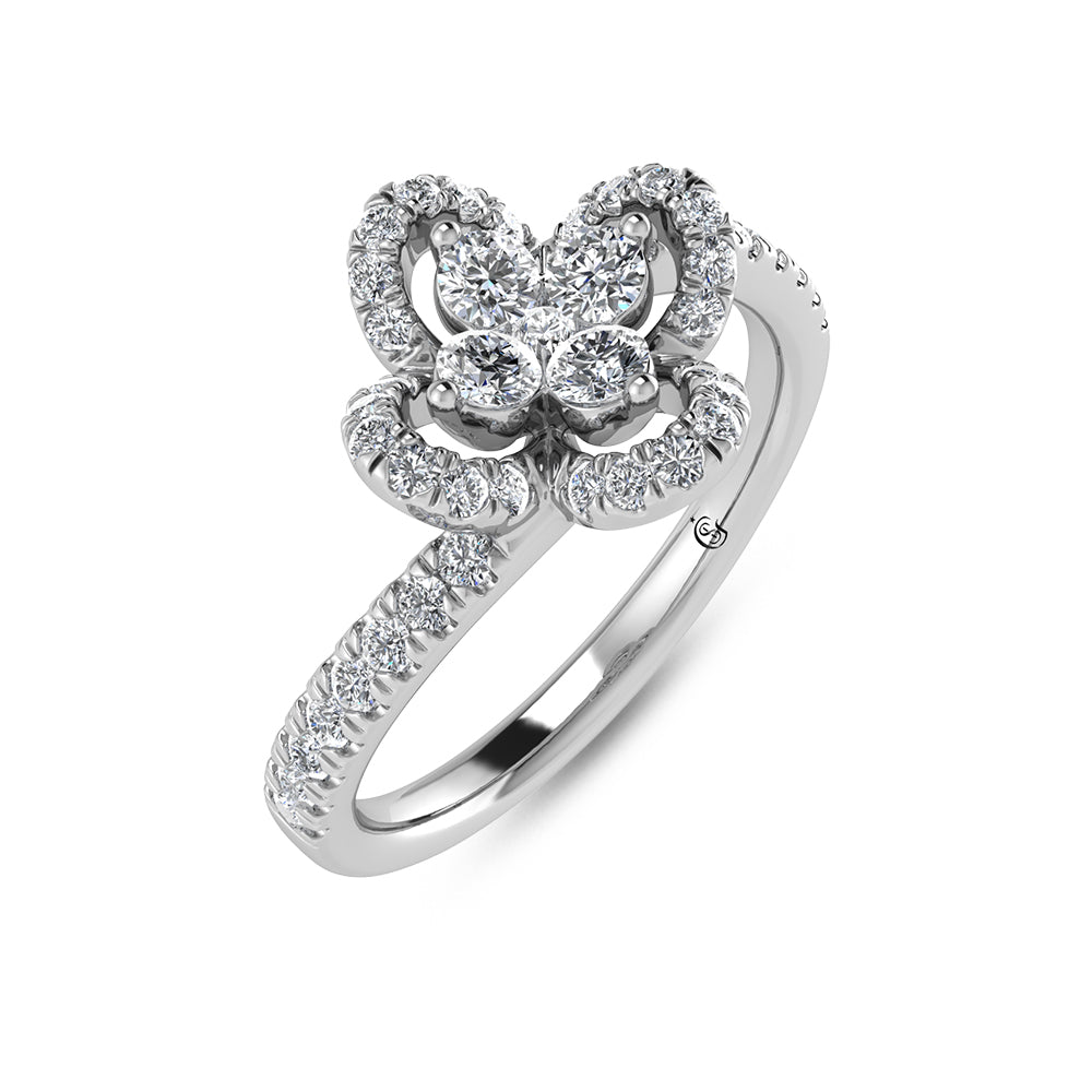 14K White Gold Diamond 3/8 Ct.Tw. Fashion Ring