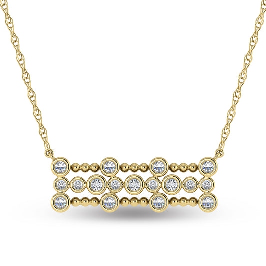 14K Yellow Gold Diamond 1/4 Ct.Tw. Fashion Necklace