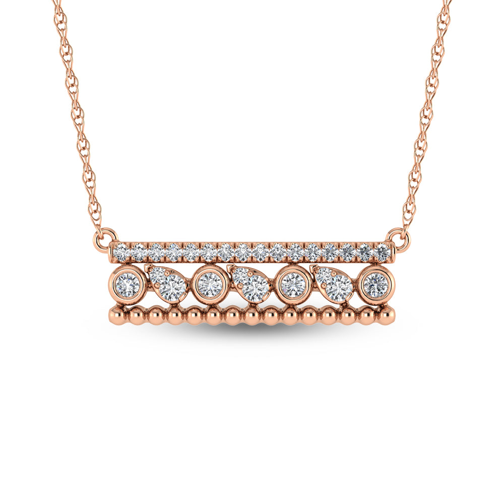 14K Rose Gold Diamond 3/8 Ct.Tw. Fashion Necklace