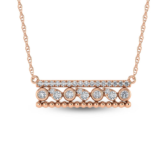 14K Rose Gold Diamond 3/8 Ct.Tw. Fashion Necklace