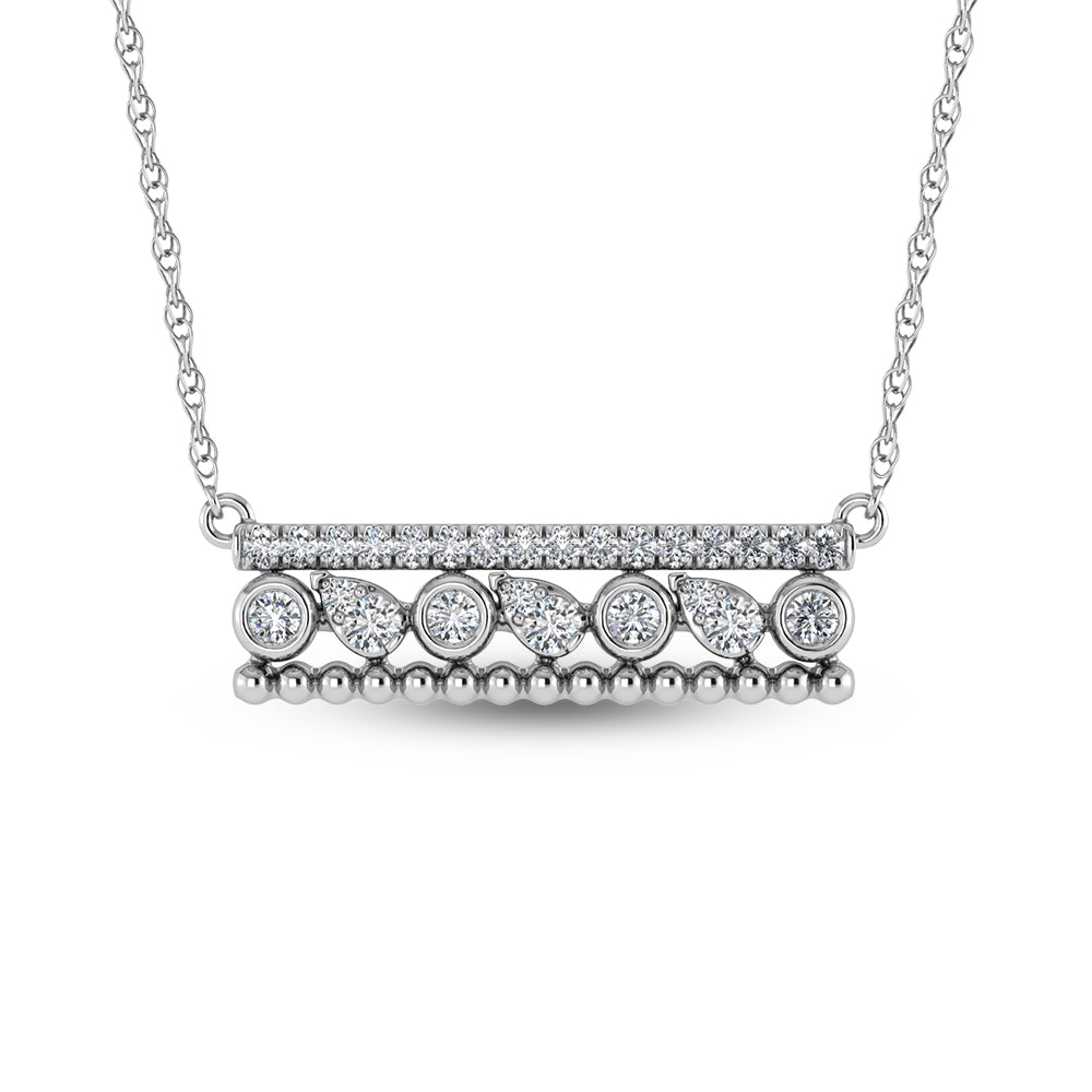 14K White Gold Diamond 3/8 Ct.Tw. Fashion Necklace