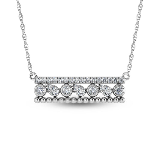 14K White Gold Diamond 3/8 Ct.Tw. Fashion Necklace