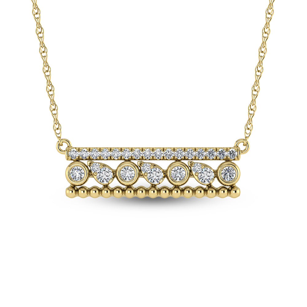 14K Yellow Gold Diamond 3/8 Ct.Tw. Fashion Necklace