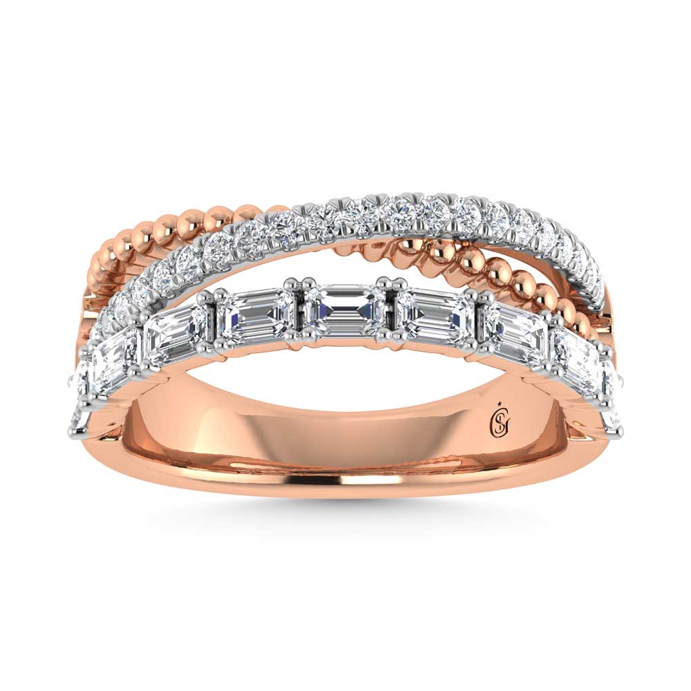 14K Rose Gold Diamond 1 1/5 Ct.Tw. Fashion Ring