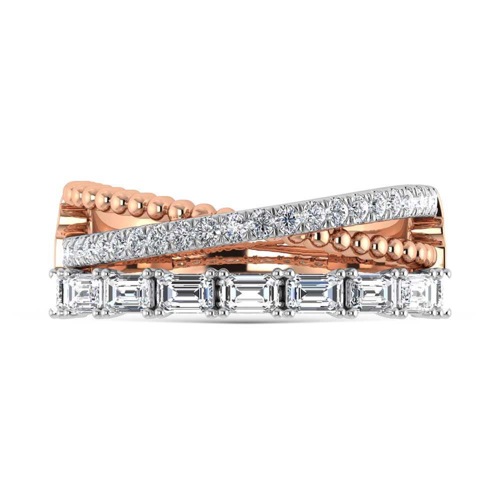 14K Rose Gold Diamond 1 1/5 Ct.Tw. Fashion Ring