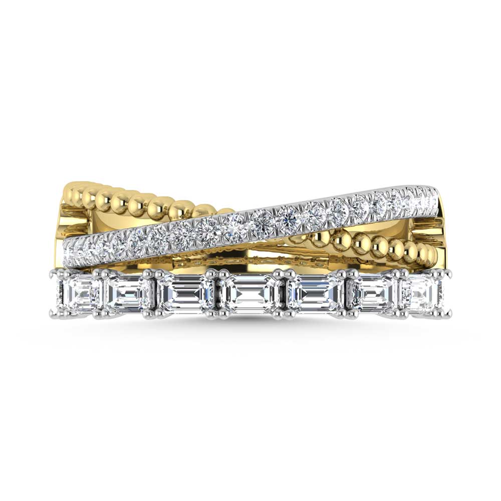 14K Yellow Gold Diamond 1 1/5 Ct.Tw. Fashion Ring