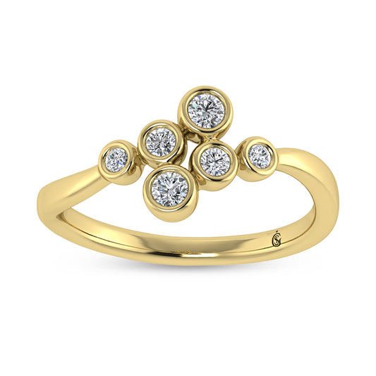 14K Yellow Gold Diamond 1/5 Ct.Tw. Fashion Ring