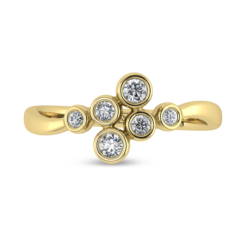 14K Yellow Gold Diamond 1/5 Ct.Tw. Fashion Ring