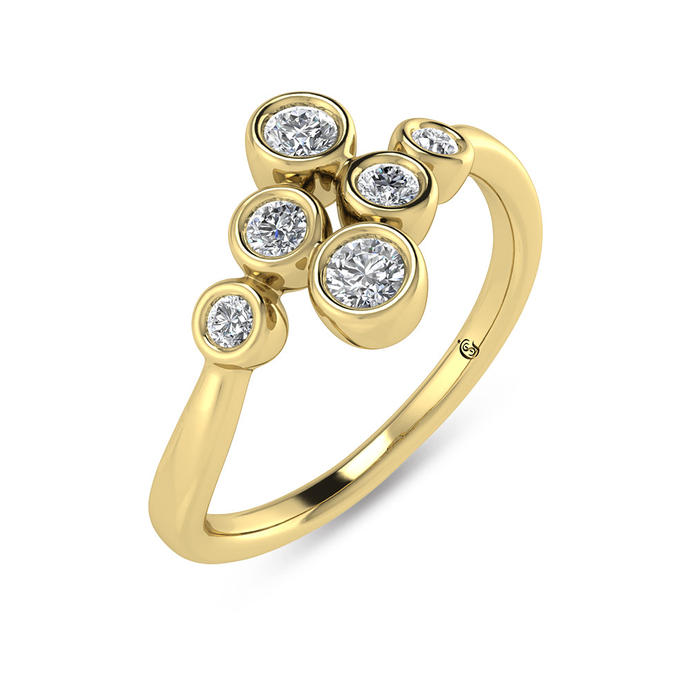 14K Yellow Gold Diamond 1/5 Ct.Tw. Fashion Ring
