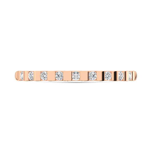 14K Rose Gold 1/8 Ct.Tw. Diamond Stackable Band