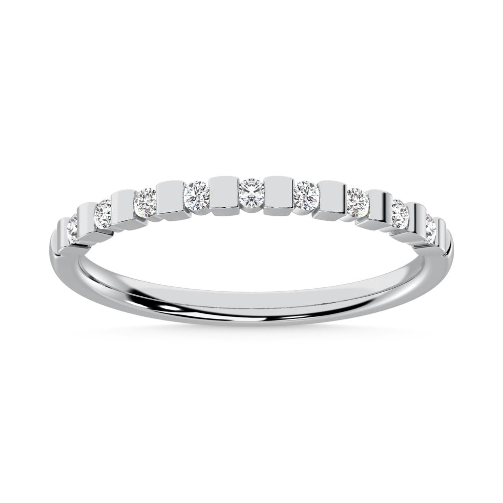 14K White Gold  Diamond 1/8 Ct.Tw. Stackable Band