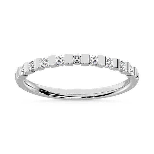 14K White Gold  Diamond 1/8 Ct.Tw. Stackable Band