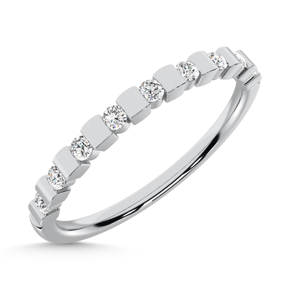 14K White Gold  Diamond 1/8 Ct.Tw. Stackable Band