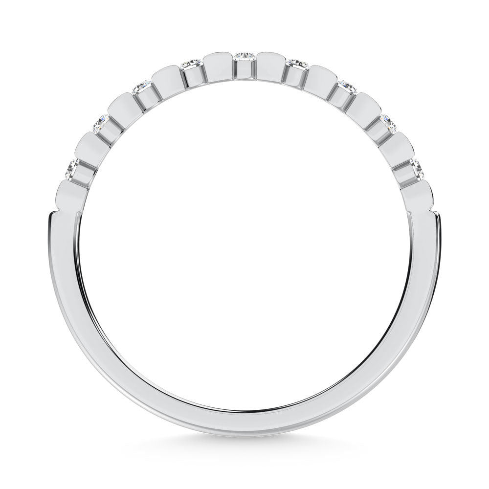 14K White Gold  Diamond 1/8 Ct.Tw. Stackable Band
