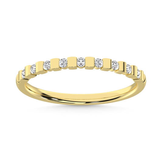 14K Yellow Gold 1/8 Ct.Tw. Diamond Stackable Band