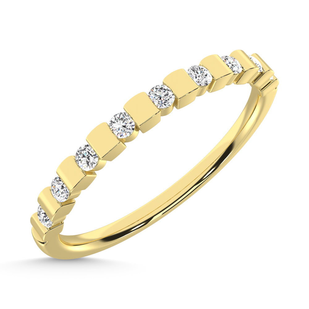 14K Yellow Gold 1/8 Ct.Tw. Diamond Stackable Band