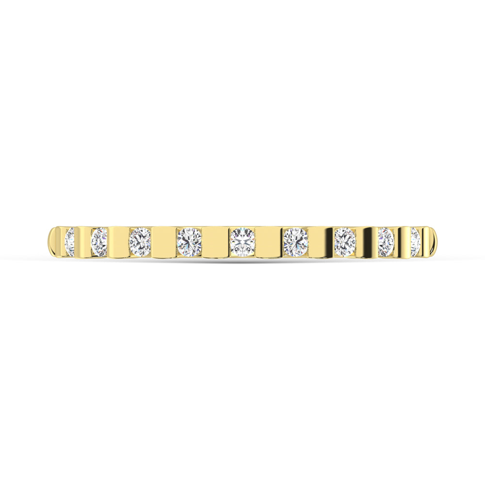 14K Yellow Gold 1/8 Ct.Tw. Diamond Stackable Band