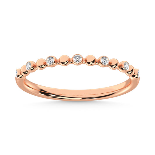 14K Rose Gold 1/10 Ct.Tw. Diamond Stackable Band