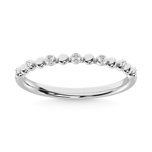 14K White Gold  Diamond 1/10 Ct.Tw. Stackable Band