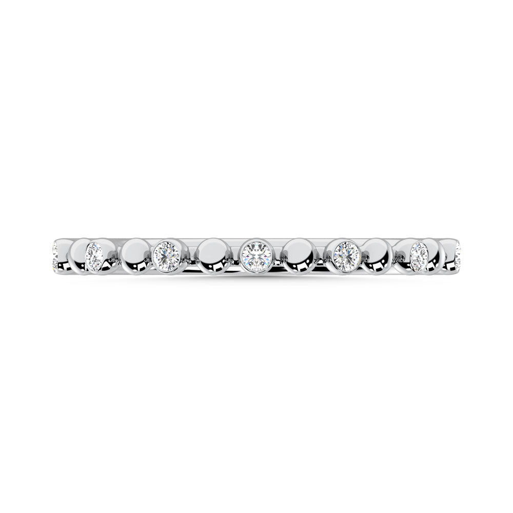 14K White Gold  Diamond 1/10 Ct.Tw. Stackable Band