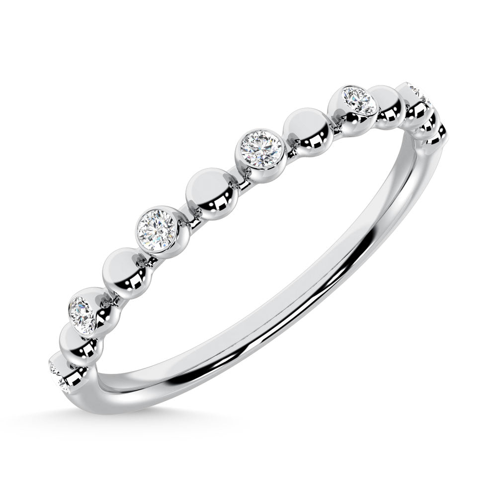 14K White Gold  Diamond 1/10 Ct.Tw. Stackable Band
