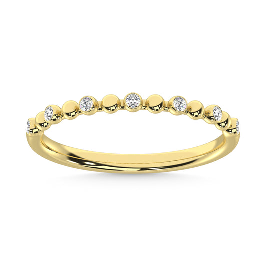 14K Yellow Gold 1/10 Ct.Tw. Diamond Stackable Band