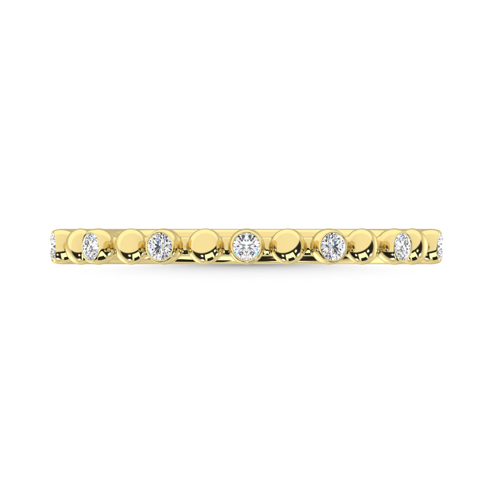 14K Yellow Gold 1/10 Ct.Tw. Diamond Stackable Band
