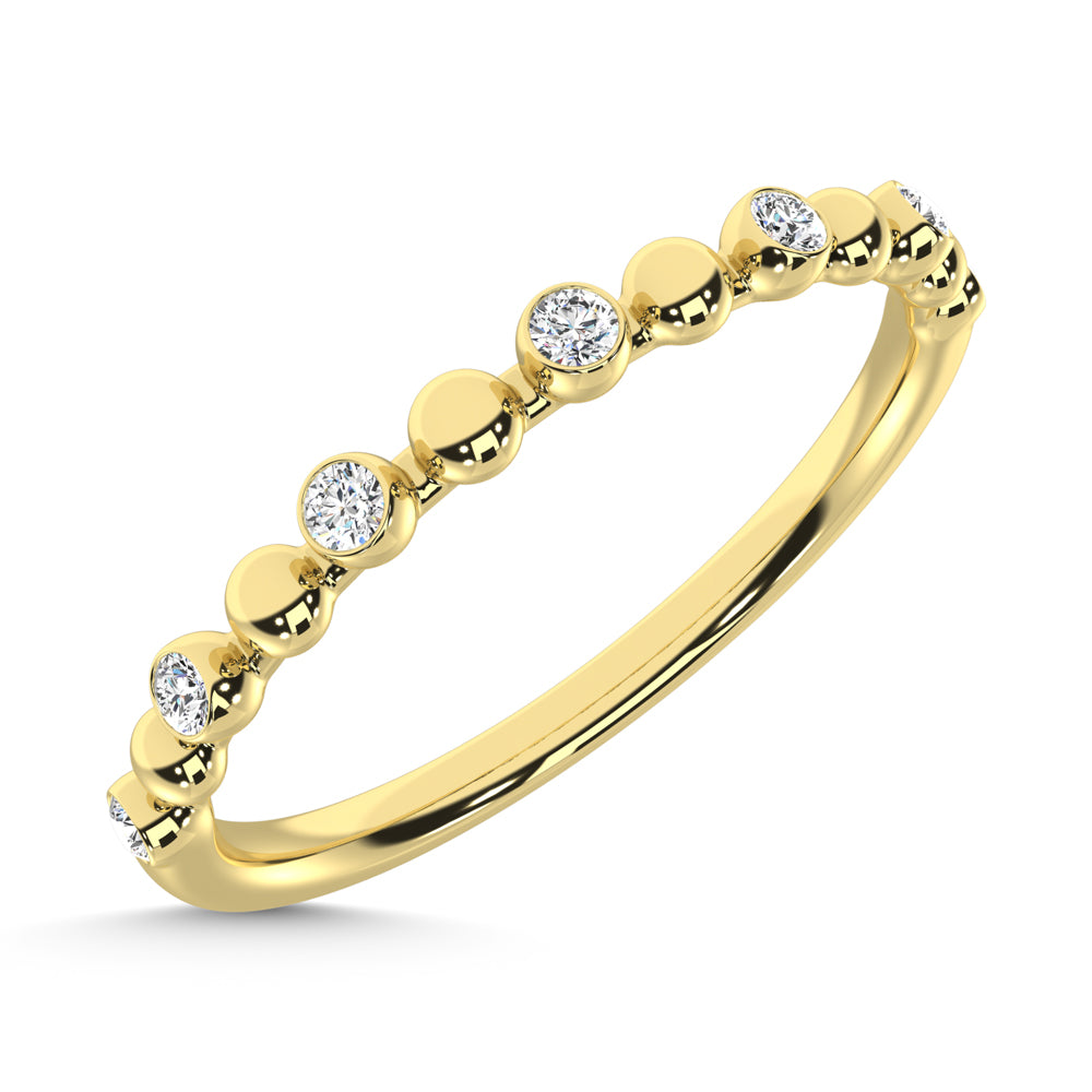 14K Yellow Gold 1/10 Ct.Tw. Diamond Stackable Band