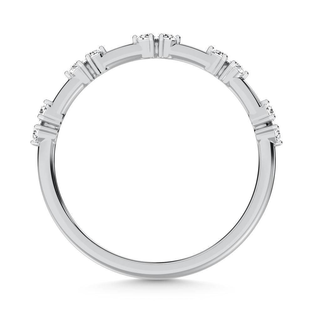 14K White Gold  Diamond 1/6 Ct.Tw. Stackable Band