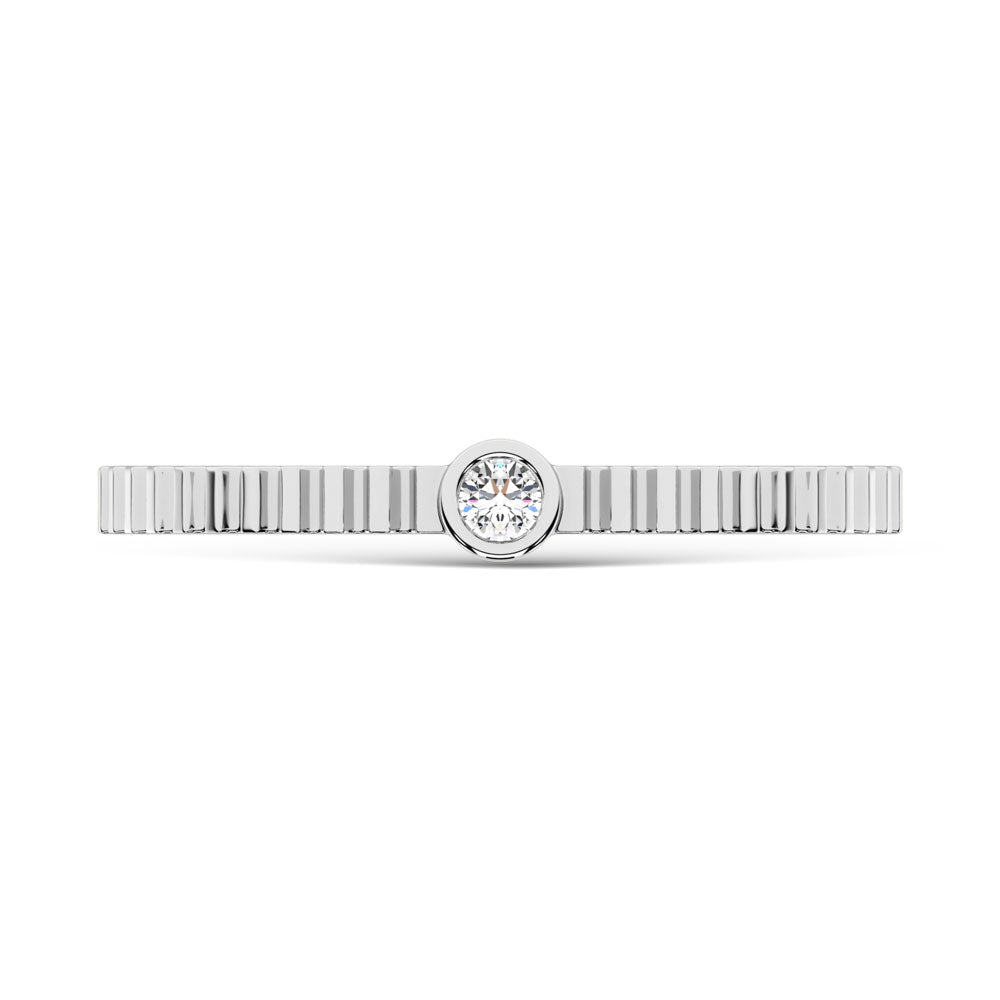 14K White Gold  Diamond 1/20 Ct.Tw. Stackable Band