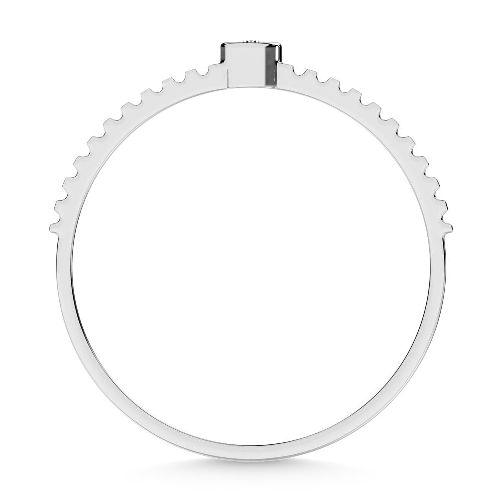 14K White Gold  Diamond 1/20 Ct.Tw. Stackable Band
