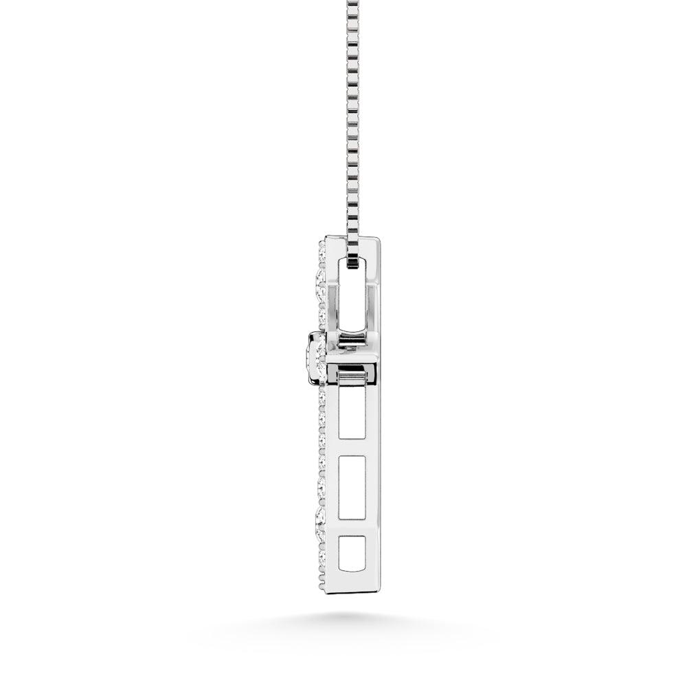 14K White Gold 1/6 Ct.Tw. Diamond Cross Pendant