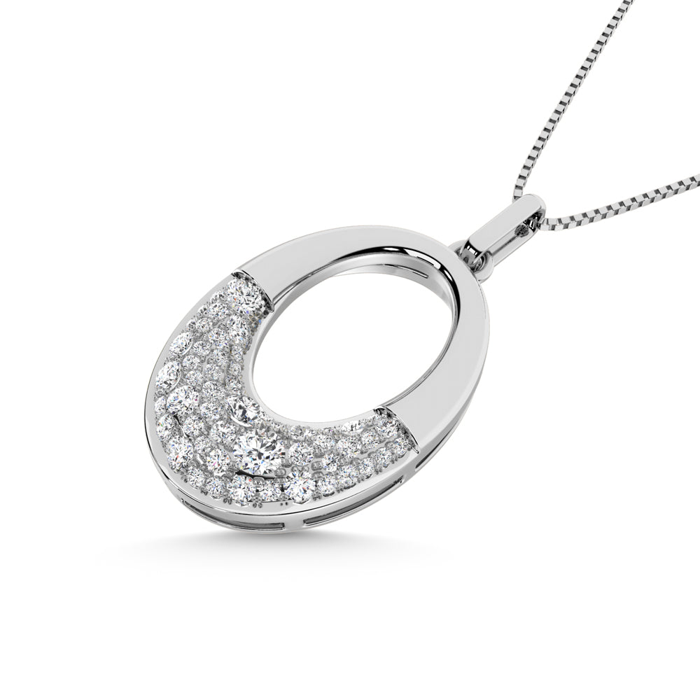 14K White Gold 1/3 Ct.Tw. Diamond Fashion Pendant