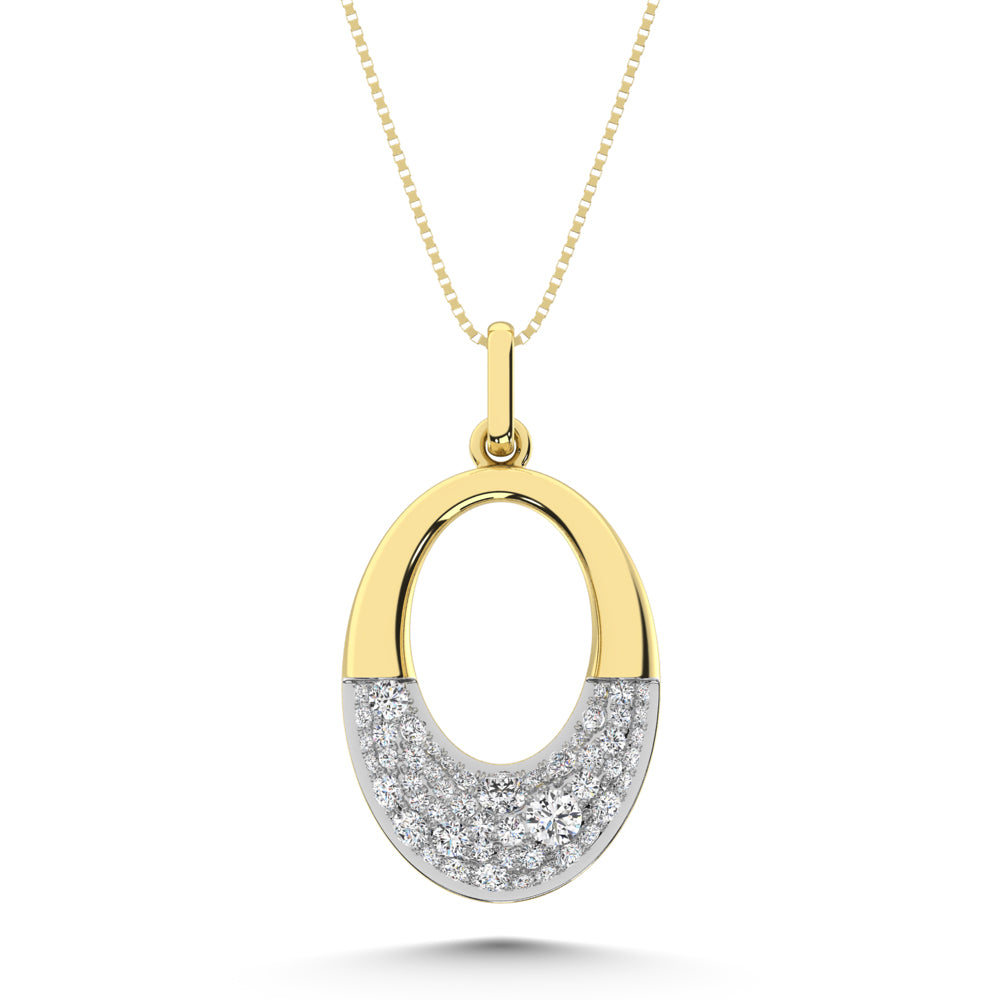 14K Yellow Gold 1/3 Ct.Tw. Diamond Fashion Pendant